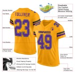 Custom Gold Purple-Black Mesh Authentic Football Jersey Custom Gold Purple-Black Mesh Authentic Football Jersey