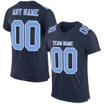 Custom Navy Light Blue-White Mesh Authentic Football Jersey Custom Navy Light Blue-White Mesh Authentic Football Jersey