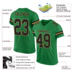Custom Grass Green Black-Old Gold Mesh Authentic Football Jersey Custom Grass Green Black-Old Gold Mesh Authentic Football Jersey
