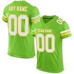 Custom Neon Green White-Yellow Mesh Authentic Football Jersey Custom Neon Green White-Yellow Mesh Authentic Football Jersey