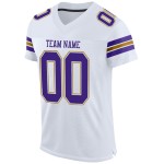 Custom White Purple-Old Gold Mesh Authentic Football Jersey Custom White Purple-Old Gold Mesh Authentic Football Jersey