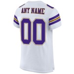 Custom White Purple-Old Gold Mesh Authentic Football Jersey Custom White Purple-Old Gold Mesh Authentic Football Jersey