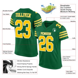 Custom Kelly Green Gold-White Mesh Authentic Football Jersey Custom Kelly Green Gold-White Mesh Authentic Football Jersey