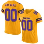 Custom Gold Purple-Black Mesh Authentic Football Jersey Custom Gold Purple-Black Mesh Authentic Football Jersey