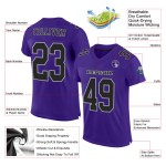 Custom Purple Black-Gray Mesh Authentic Football Jersey Custom Purple Black-Gray Mesh Authentic Football Jersey