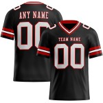 Custom Black White-Red Mesh Authentic Football Jersey Custom Black White-Red Mesh Authentic Football Jersey