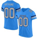 Custom Powder Blue Gray-Navy Mesh Authentic Football Jersey Custom Powder Blue Gray-Navy Mesh Authentic Football Jersey