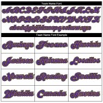 Custom White Purple-Old Gold Mesh Authentic Throwback Football Jersey