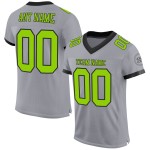 Custom Gray Neon Green-Black Mesh Authentic Football Jersey Custom Gray Neon Green-Black Mesh Authentic Football Jersey